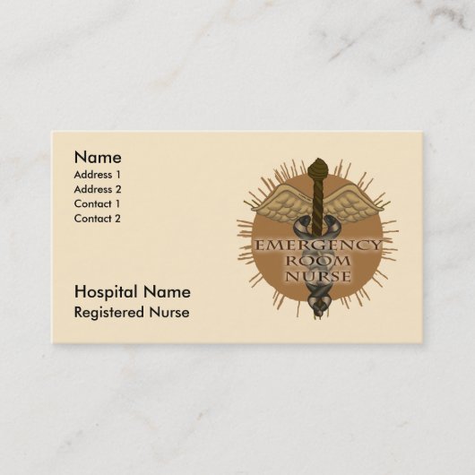ER Nurse Caduceus Afsprakenkaartje (Voorkant)