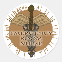 ER Nurse Caduceus Ronde Sticker