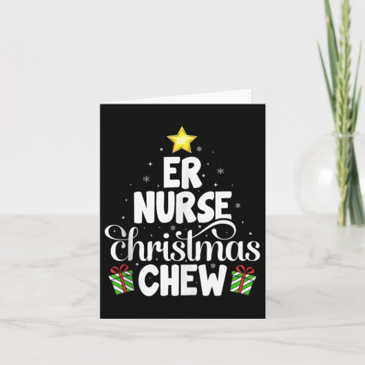 Er Nurse Christmas Crew Funny Nursing Medical Nurs Kaart (Voorkant)