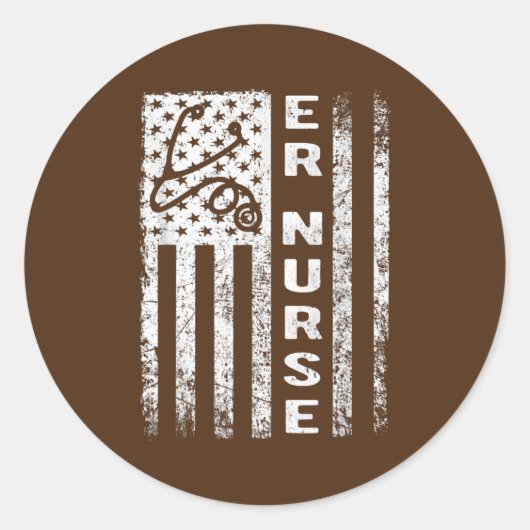 Er Nurse Flag Emergency Room Nurse Ronde Sticker (Voorkant)
