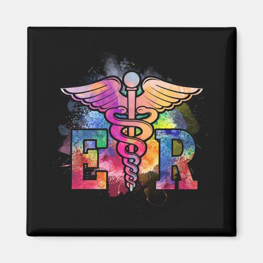 ER Nurse illustratie Ontwerpnoodverpleegdag Magneet (Voorkant)