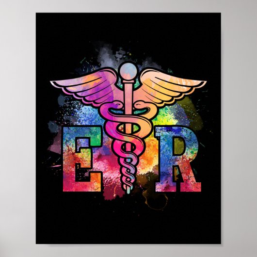 ER Nurse illustratie Ontwerpnoodverpleegdag Poster (Voorkant)