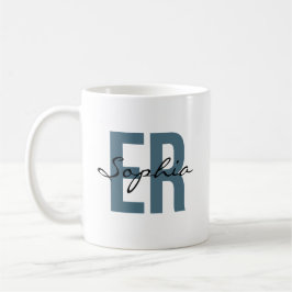 ER Nurse Personalized Name Bold Typography Koffiemok