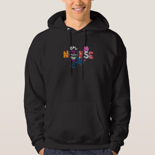 Er Nurse Play Bunny Love Stethoscope Rn Nurse Hoodie (Voorkant)