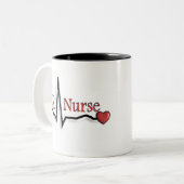 ER Nurse QRS-ontwerp Tweekleurige Koffiemok (Voorkant links)