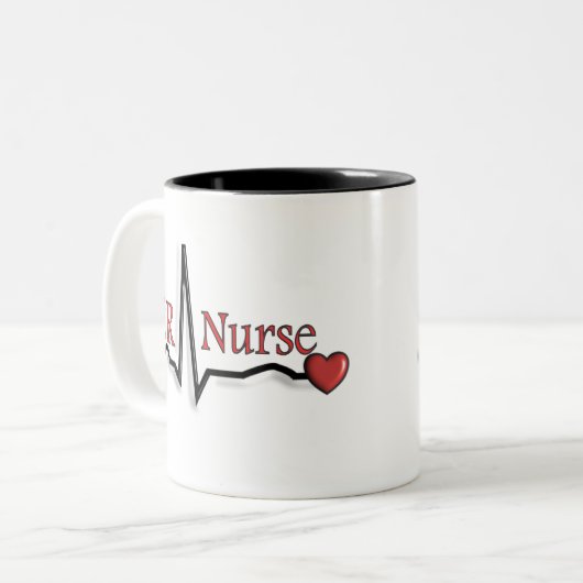 ER Nurse QRS-ontwerp Tweekleurige Koffiemok (Voorkant links)