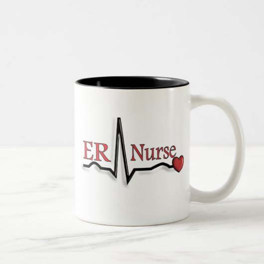 ER Nurse QRS-ontwerp Tweekleurige Koffiemok (Rechts)