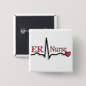 ER Nurse QRS-ontwerp Vierkante Button 5,1 Cm (Voorkant /achterkant)