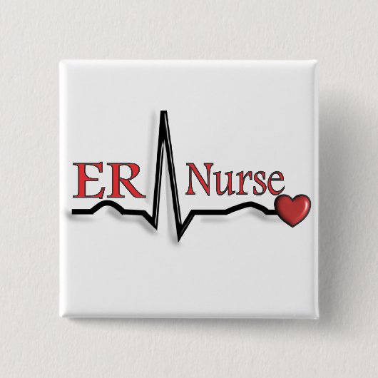 ER Nurse QRS-ontwerp Vierkante Button 5,1 Cm (Voorkant)