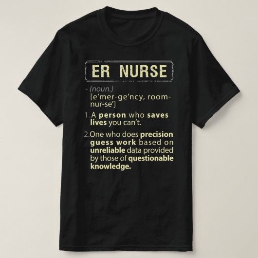 ER Nurse Real American Definition T-shirt (Design voorkant)