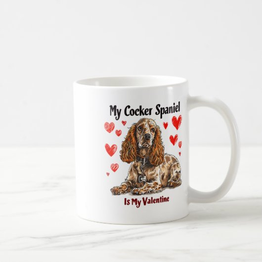 Er Spaniel is mijn Valentijn Schattigee hondeneige Koffiemok (Rechts)