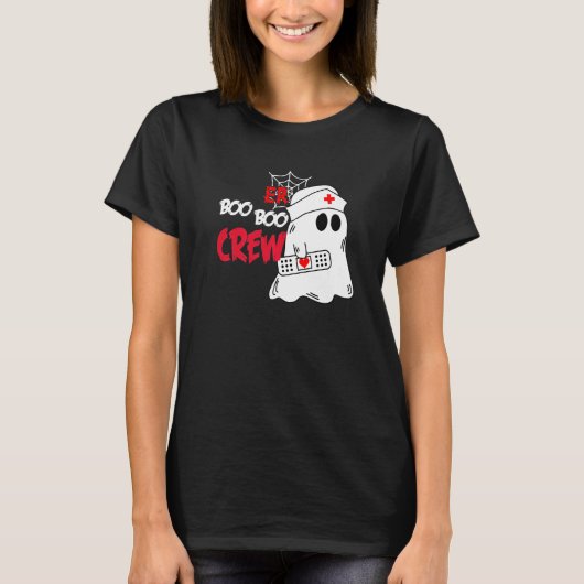 ER Squad Halloween Boo Crew Emergency Room Nurse S T-shirt (Voorkant)