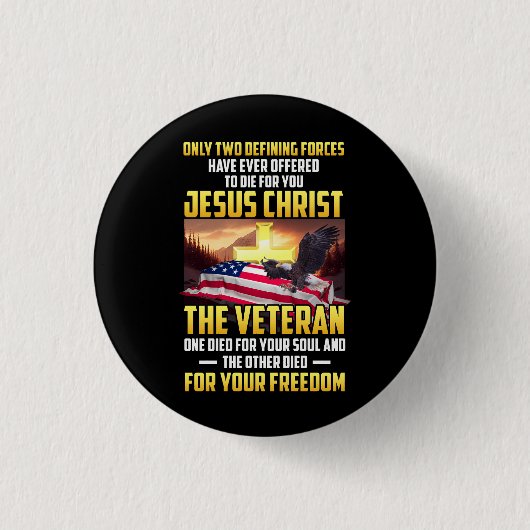 Er sterven maar twee krachten voor Jezus Christus. Ronde Button 3,2 Cm (Voorkant)
