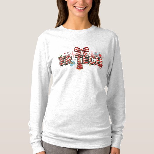 ER Tech Kerstmis Lange Mouwen – Vakantie ER Tech T-shirt (Voorkant)