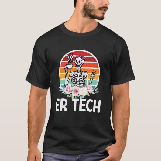 ER Tech Skelet Spoedeisende Hulp Tech Noodtechnicu T-shirt (Voorkant)