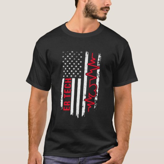 Er Tech US Flag Emergency Room Technician Emergenc T-shirt (Voorkant)