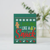Er uitzien als een snack grappige kerstkoek lelijk briefkaart (Staand voorkant)