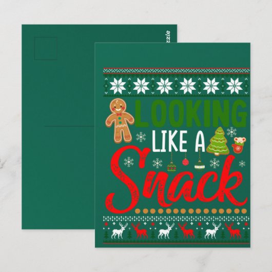 Er uitzien als een snack grappige kerstkoek lelijk briefkaart (Voorkant / Achterkant)