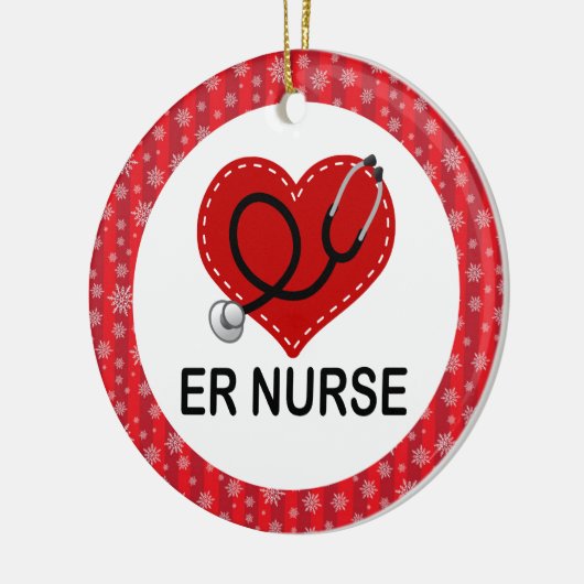 ER Verpleegkundige kerstcadeauversiering Keramisch Ornament (Links)