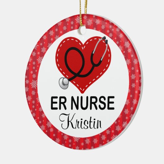 ER Verpleegkundige kerstversiering Keramisch Ornament (Links)