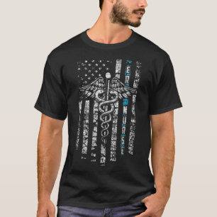 ER Verpleegkundigen met vlag en Caduceus T-shirt