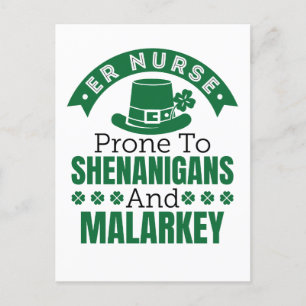 ER Verpleegster Gevoelig voor Shenanigans St Patri Briefkaart