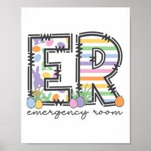 Er Verpleegster Paashaas Spoedeisende Hulp Verplee Poster