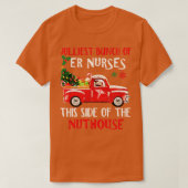 ER Verpleegster Rode Vrachtwagen Vrolijk Kerstmis T-shirt (Design voorkant)