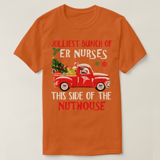 ER Verpleegster Rode Vrachtwagen Vrolijk Kerstmis  T-shirt (Design voorkant)