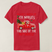 ER Verpleegster Rode Vrachtwagen Vrolijk Kerstmis  T-shirt (Design voorkant)