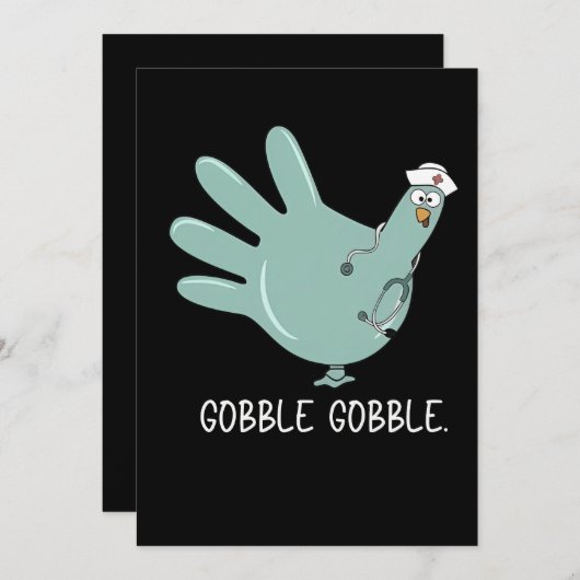 ER Verpleegster Turkije Gobble Squad ER Verpleegku Kaart (Voorkant / Achterkant)