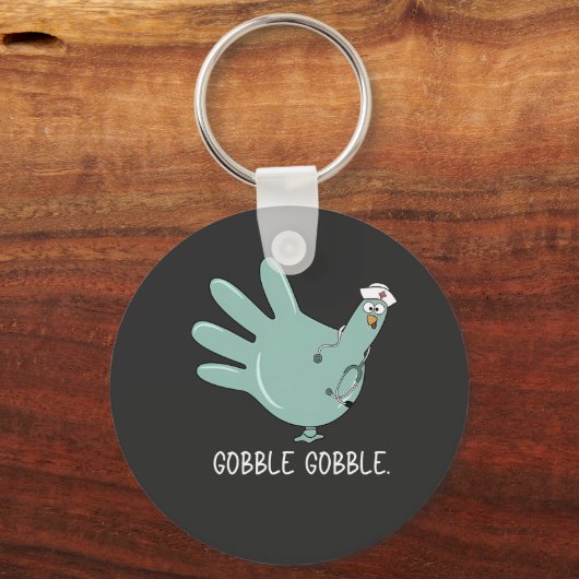 ER Verpleegster Turkije Gobble Squad ER Verpleegku Sleutelhanger (Voorkant)