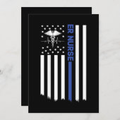 ER VERSE Amerikaanse vlag Verpleegster EMT verplee Kaart (Voorkant / Achterkant)