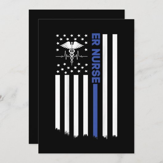 ER VERSE Amerikaanse vlag Verpleegster EMT verplee Kaart (Voorkant / Achterkant)