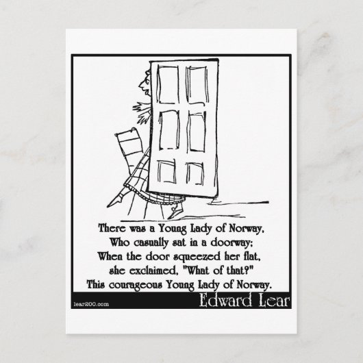 Er was een jongedame van Noorwegen Briefkaart (Voorkant)