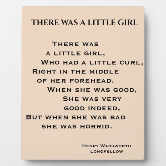 ER WAS EEN KLEIN MEISJE GEdicht. Fotoplaat (Voorkant)