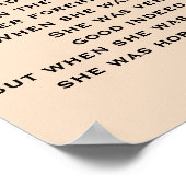 ER WAS EEN KLEIN MEISJE GEdicht. Poster (Hoek)