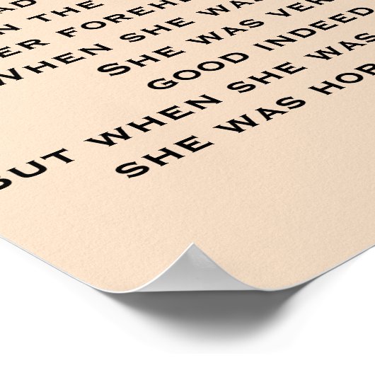 ER WAS EEN KLEIN MEISJE GEdicht. Poster (Hoek)