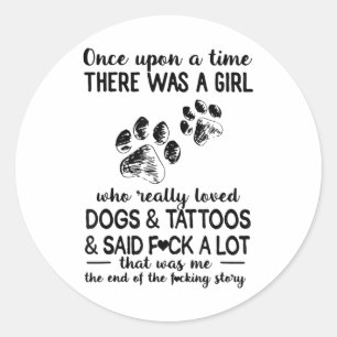 Er was een meisje dat echt dol was op honden en Ta Ronde Sticker