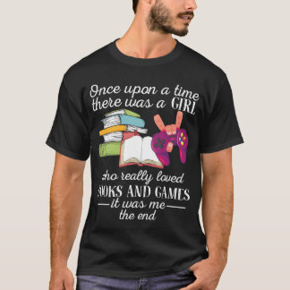 Er was een meisje dat echt van boeken en spelletje t-shirt