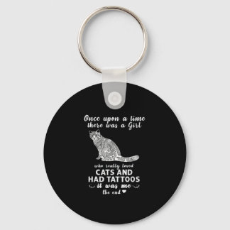 Er was een meisje dat echt van katten houdt sleutelhanger