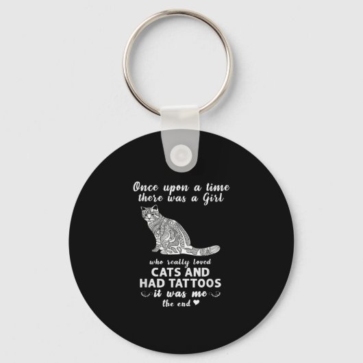 Er was een meisje dat echt van katten houdt sleutelhanger (Voorkant)