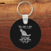 Er was een meisje dat echt van katten houdt sleutelhanger (Voorkant)