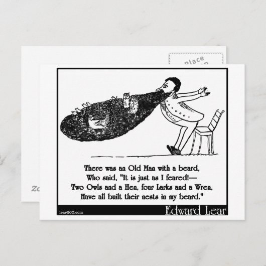 Er was een oud Man met een baard Briefkaart (Voorkant / Achterkant)