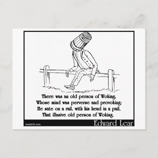 Er was een oud persoon van Woking Briefkaart (Voorkant)