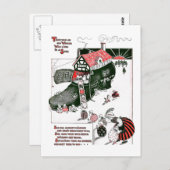 Er was een oud vrouwelijk verpleegster-ritme briefkaart (Voorkant / Achterkant)