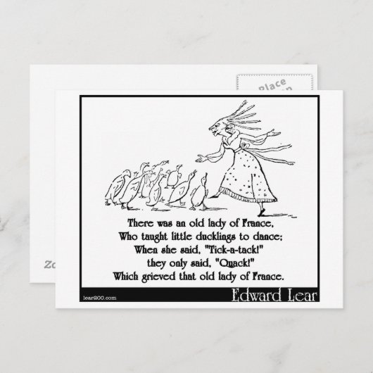 Er was een oude dame in Frankrijk Briefkaart (Voorkant / Achterkant)
