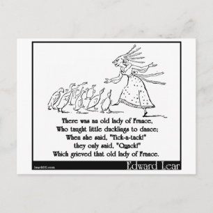 Er was een oude dame in Frankrijk Briefkaart