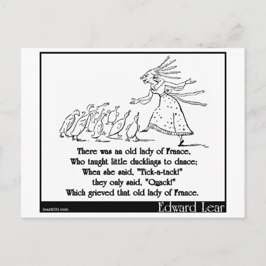 Er was een oude dame in Frankrijk Briefkaart (Voorkant)