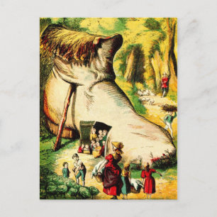 Er was een oude vrouw die in een hoefijzer woonde briefkaart